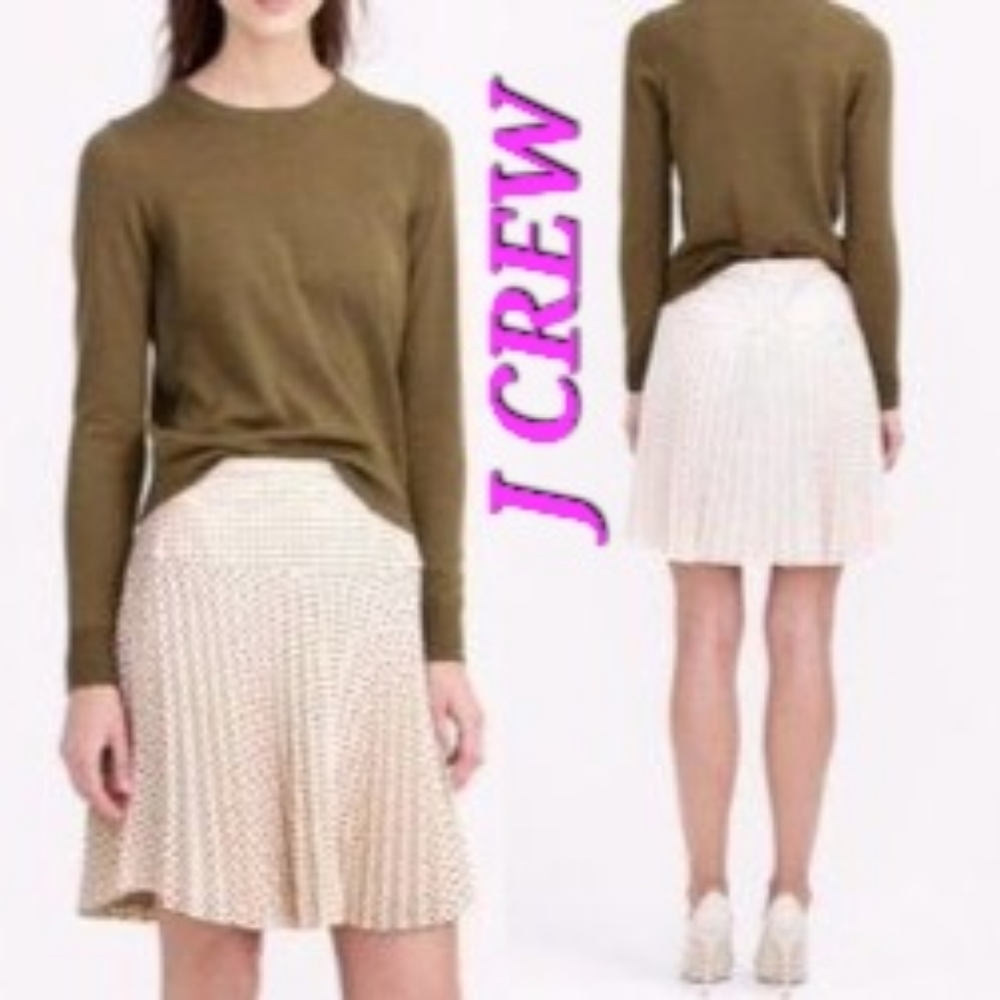 J. CREW laser-cut pleated/skater/circle skirt dusty alabaster color